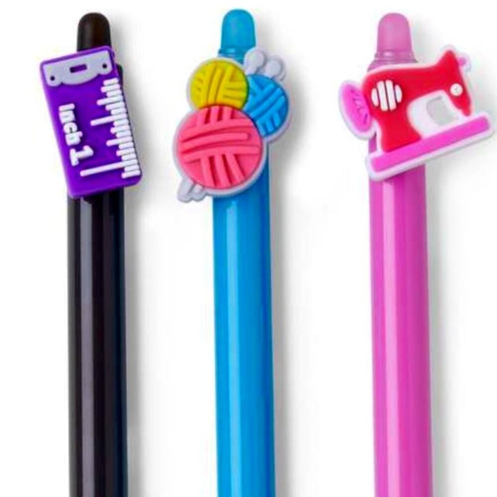 1pc Assorted Design Erasable Fabric & Paper Pen - Yarn, Sewing Machine or Ruler